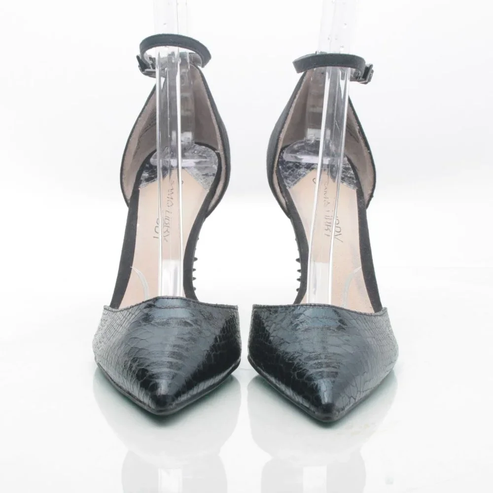 Sam & Libby D'Orsay Stiletto Heels Women 8 Faux Leather Pointed Toe - Picture 4 of 16